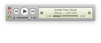 Music MiniPlayer playing "Inside Your Head" by Eberg