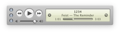 Music MiniPlayer playing "1234" by Feist