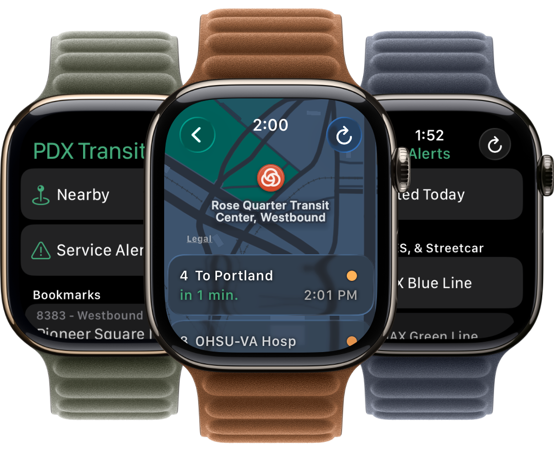 PDX Transit running on Apple Watch