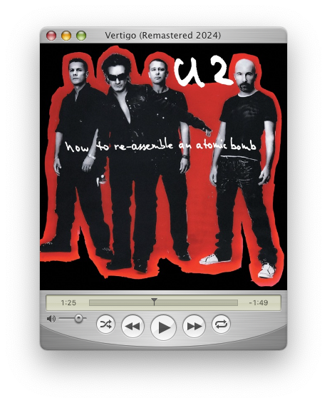 QuickTune 7 playing "Vertigo (Remastered 2024)" by U2